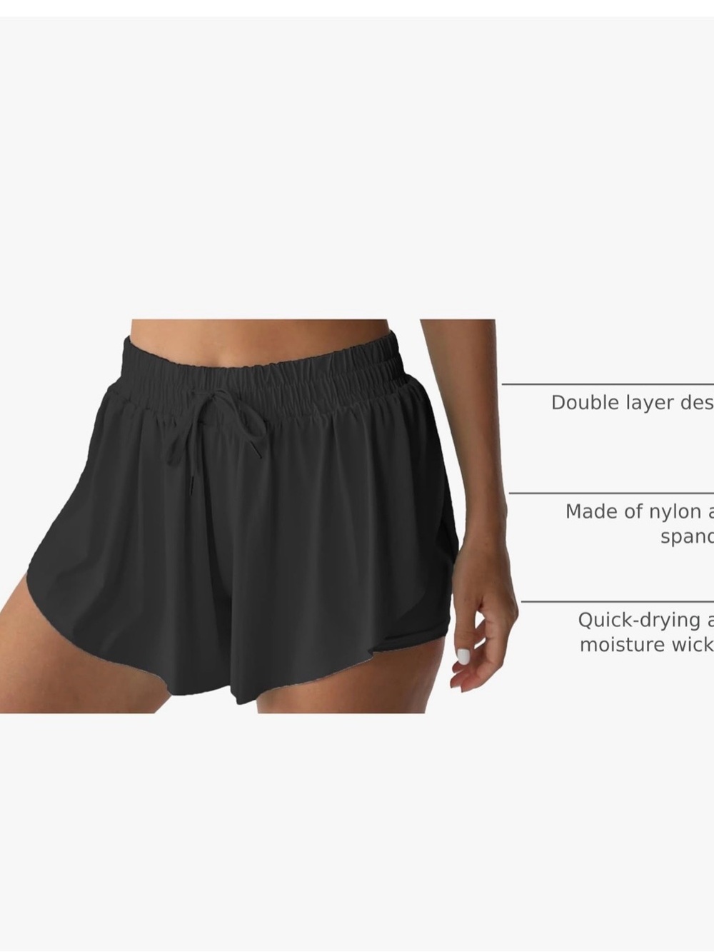 Flowy Athletic Shorts for Women Butterfly Shorts - size medium - new